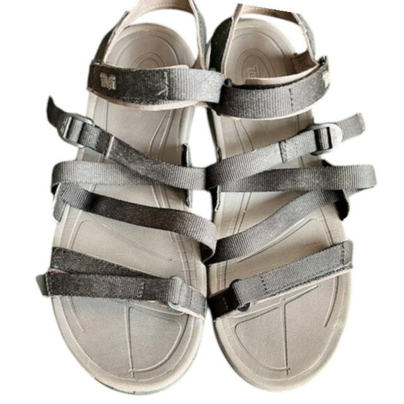 Teva Tirra Sustainable Strappy Sandal - Solid Black/Gray - 9 - Picture 3 of 9
